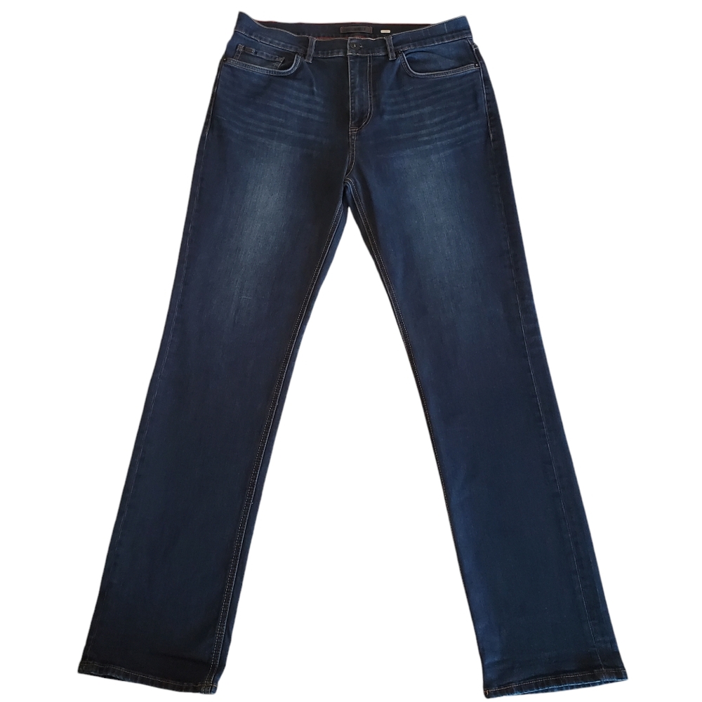 Gramicci Men's Jeans Denim Blue Straight Vintage Wash Stretch Performance 34x33